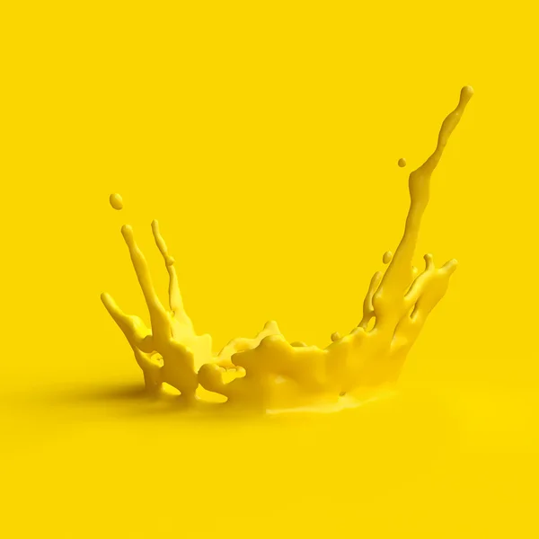 Splashes de tinta ou líquido amarelo . — Fotografia de Stock