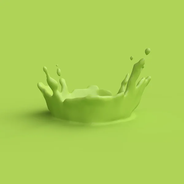 Splashes de tinta ou líquido verde . — Fotografia de Stock