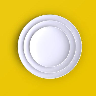Boş beyaz tabaklar