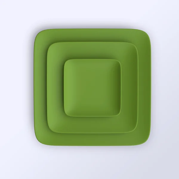 Yeşil iki boş tabak — Stok fotoğraf