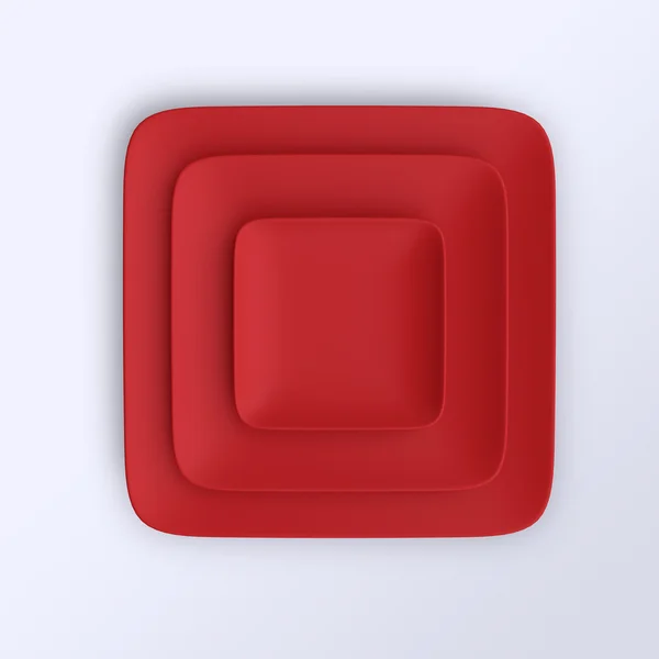 Kırmızı iki boş tabak — Stok fotoğraf