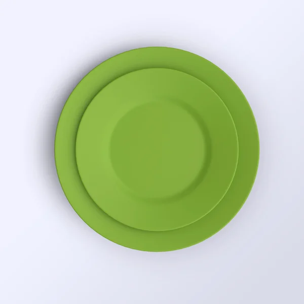 Zielony puste talerze — Zdjęcie stockowe