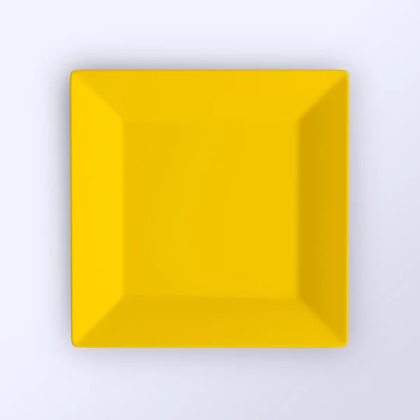 Empty yellow plate — Stock Photo, Image