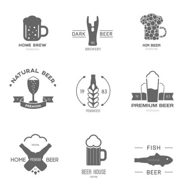 Logos set with beer clipart