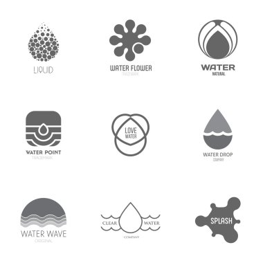 Logos set with water
