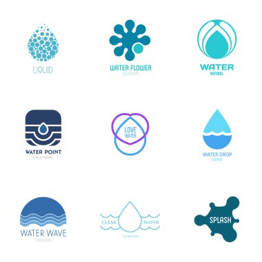 Logos set with water