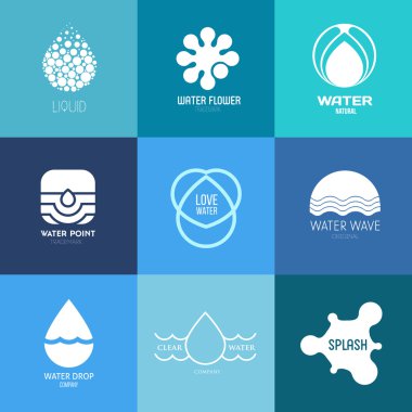 Logos set with water