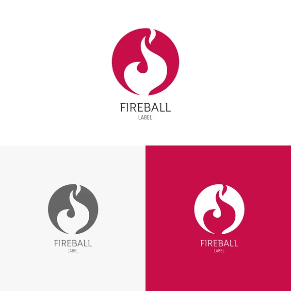 Templates logos set with fire — Stock Vector