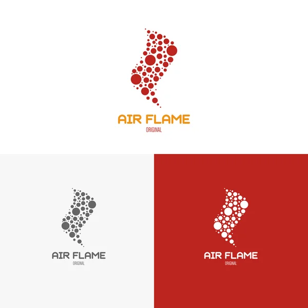 Plantillas logos con fuego — Vector de stock