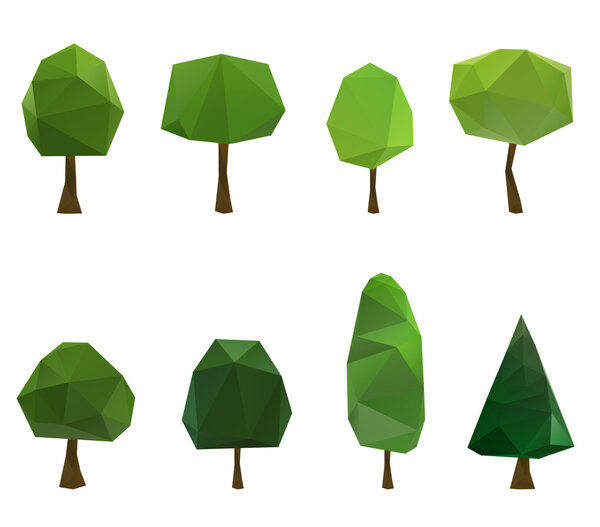 Набор геометрических деревьев
