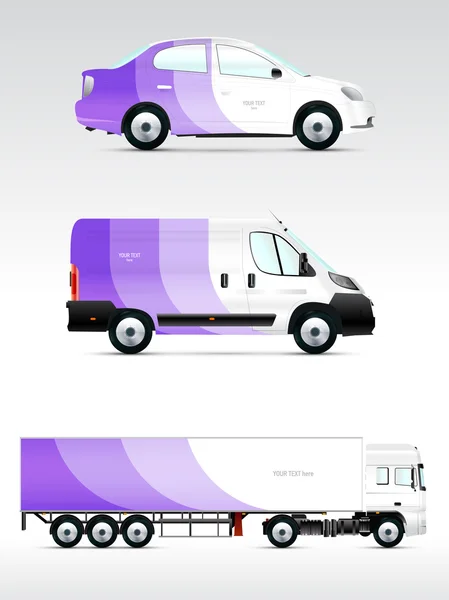 Modèles de véhicules pour la publicité — Image vectorielle