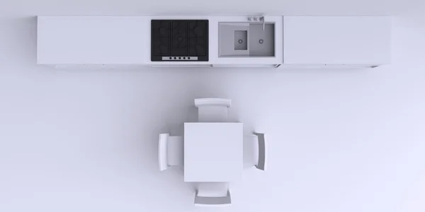 Kitchen furniture in room corner — Stock Photo, Image