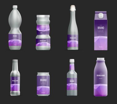 Boş şişe etiket kümesi