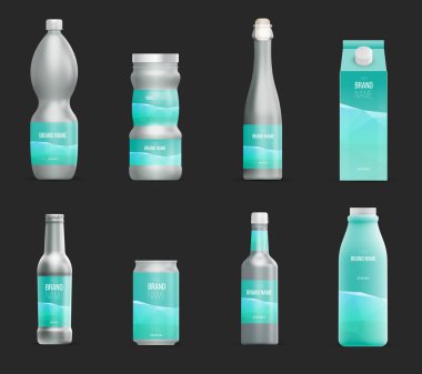 Boş şişe etiket kümesi