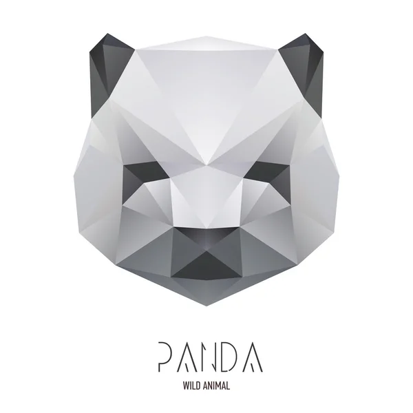 多角形のスタイルでパンダ — ストックベクタ