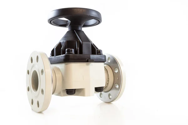 White plastic manual valve isolated — Stock Image White plastic manual valve isolated Stock Image