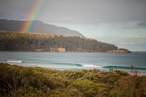 Tęcza nad Narrowneck Beach, Tasmania — Zdjęcie stockowe