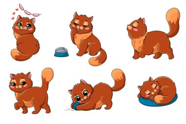 Şirin şişman bir kedinin altı etiket ya da çıkartması.