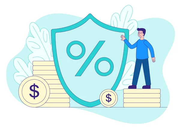 Proteção de depósitos conceito abstrato. — Vetor de Stock