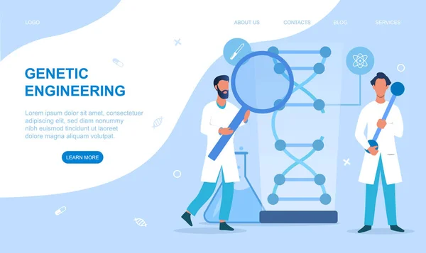 Genetiker bearbeiten DNA — Stockvektor