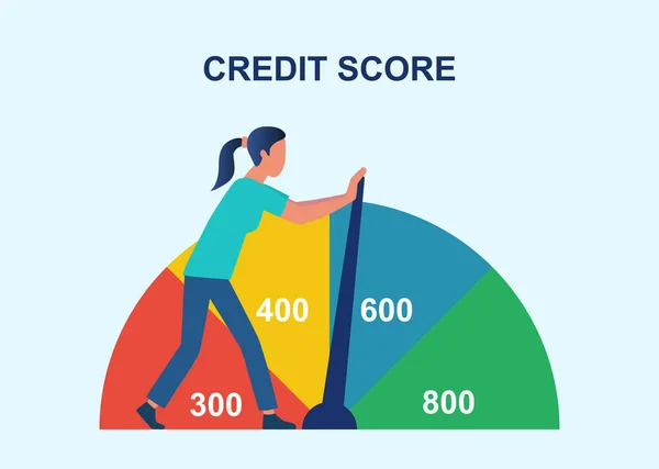 Cote de crédit, amélioration des antécédents de crédit — Image vectorielle