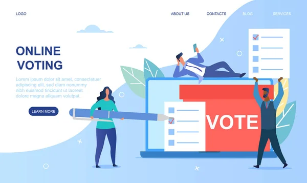 Концепция онлайн голосования — стоковый вектор