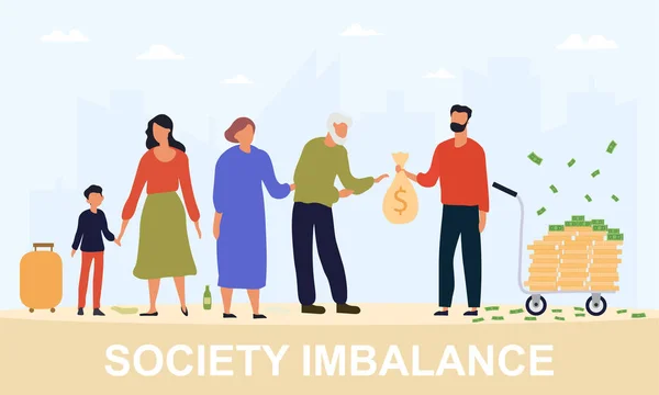 Concepto de desequilibrio de la sociedad — Vector de stock