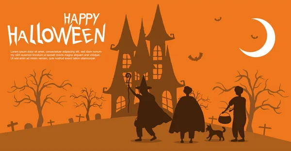 Happy Halloween Greeting Card — Stock Vector