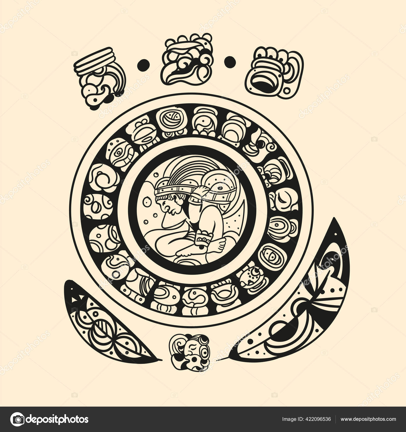 Ancient mayan tattoo picture Stock Vector by ©mentalmind 422096536, image size:1600x1700