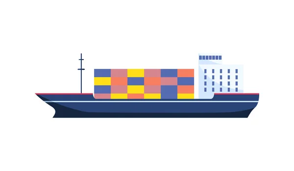 Modello di nave da carico isolato su sfondo bianco — Vettoriale Stock
