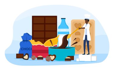 Erkek pastacı çikolatayı hazırla.