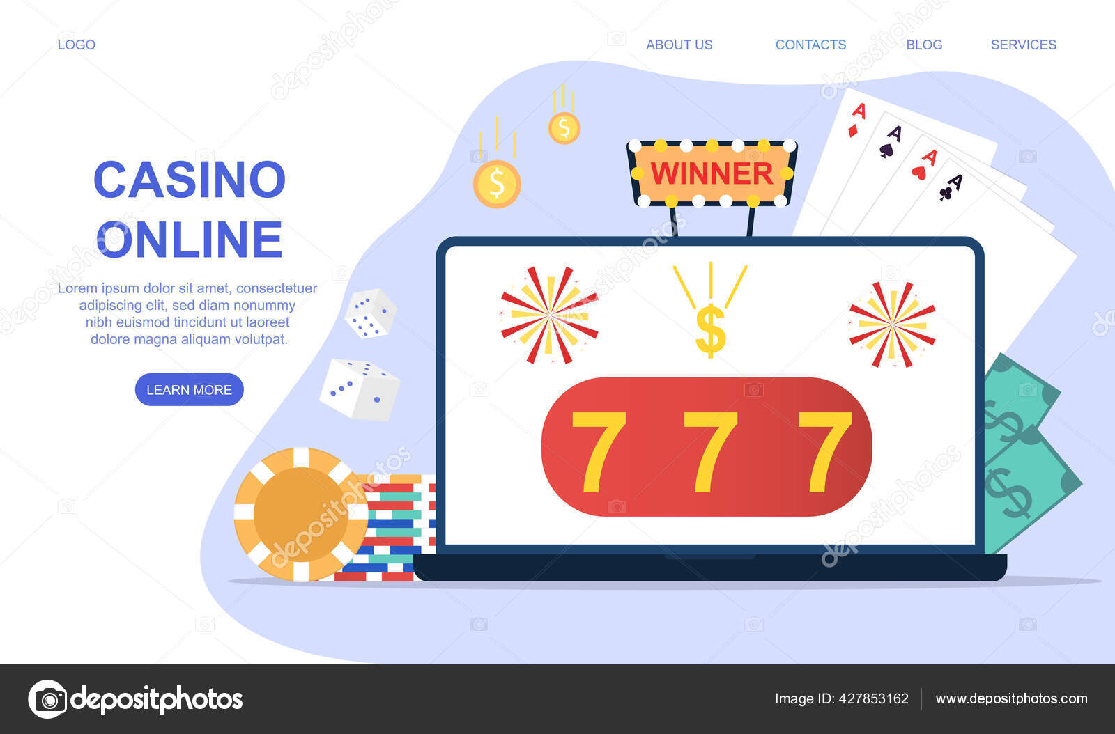 Free Vector  Gamble online casino video game console play flat