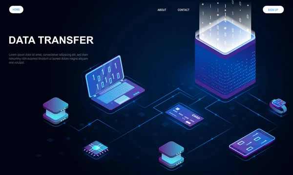 Concept de transfert de données — Image vectorielle