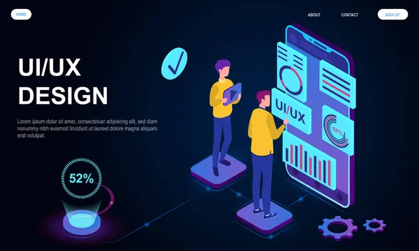 UX UI conceito de design — Vetor de Stock