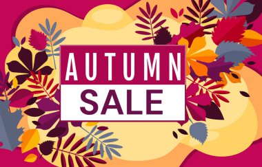 Sonbahar indirimi afişi ya da poster