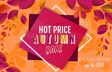 Sonbahar indirimi afişi ya da poster