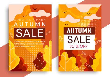 Sonbahar indirimi afişi ya da poster