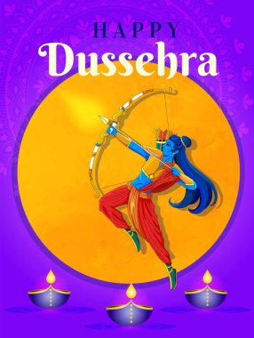 Mutlu Dussehra Hint bayramı şablonu