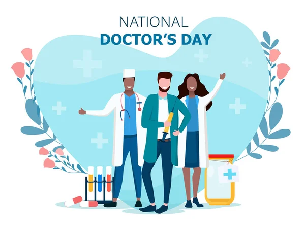 Concept of national doctors day — Stock Vector