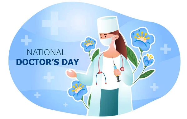 Concept of national doctors day — Stock Vector