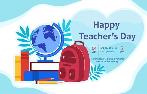 Begrip gelukkige lerarendag — Stockvector