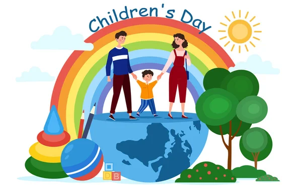 Konzept des Happy Childrens Day — Stockvektor