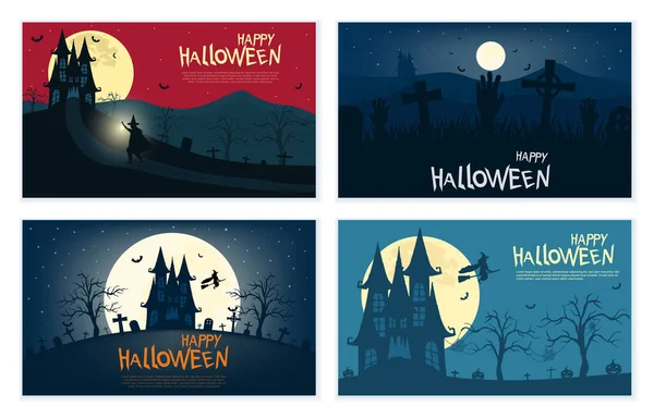 Bannière d'Halloween heureuse. — Image vectorielle