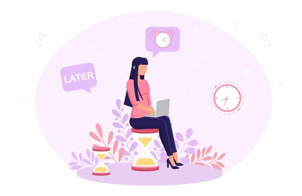 Process of procrastinating in business — Stock Vector