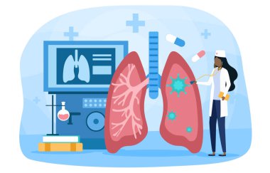 Akciğerler muayene konsepti