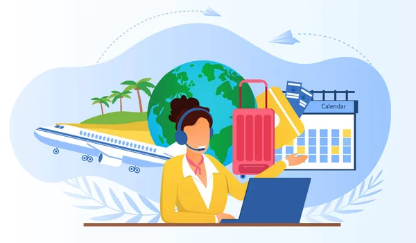 Servicio Turístico con Travel Company Manager — Vector de stock
