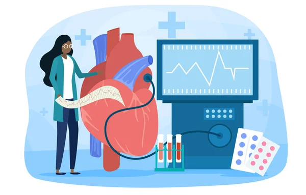 Concepto de examen cardíaco — Archivo Imágenes Vectoriales