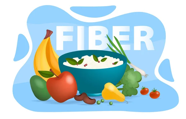 Concepto de fibra alimentaria — Vector de stock