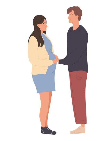 Para mężczyzn i kobiet w ciąży — Wektor stockowy