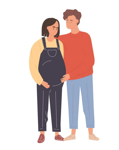 Пара мужчин и беременная женщина — стоковый вектор